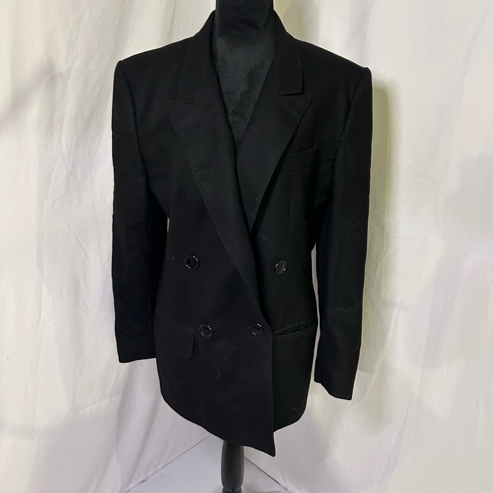 Black Wool Double breasted Coat 12 Collectible Gold by Giorgio Sant' Angelo